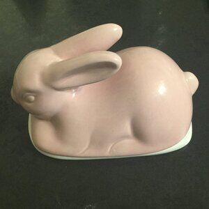 Super cute Bunny Butter dish measured 5 high and 8 long  4x6 space for butter
